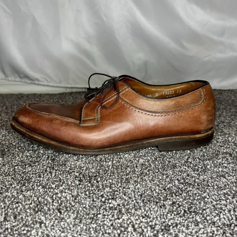Allen Edmonds Stockbridge Brown Leather Blucher Dress Casual Shoes Mens 10.5